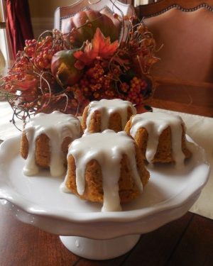 Pumpkin Spice Cake with Buttercream Drizzle