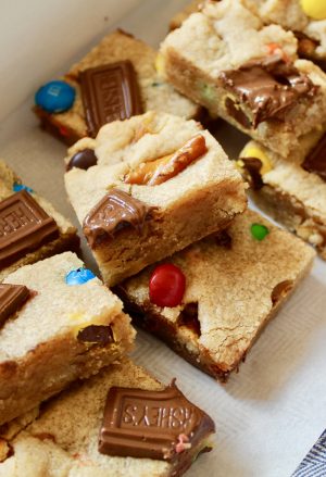 Loaded Peanut Butter and Chocolate Blondies