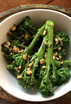 Broccolini with lemon and pine nuts